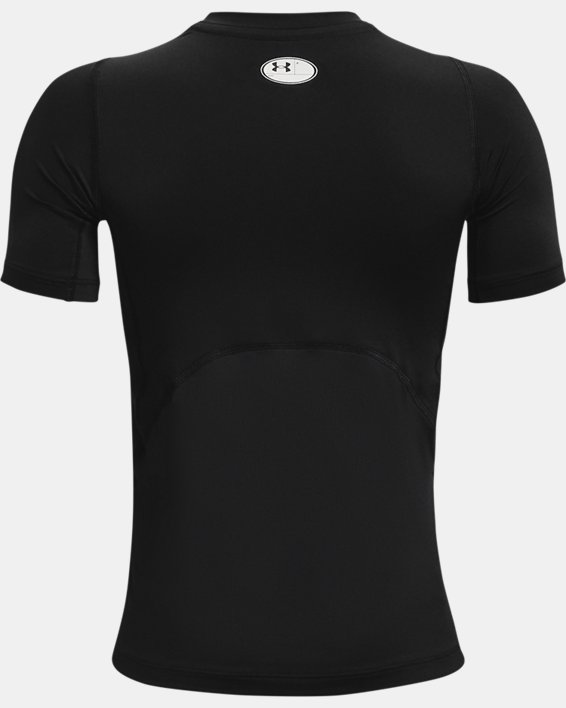 Jongensshirt HeatGear® Armour met korte mouwen, Black, pdpMainDesktop image number 1